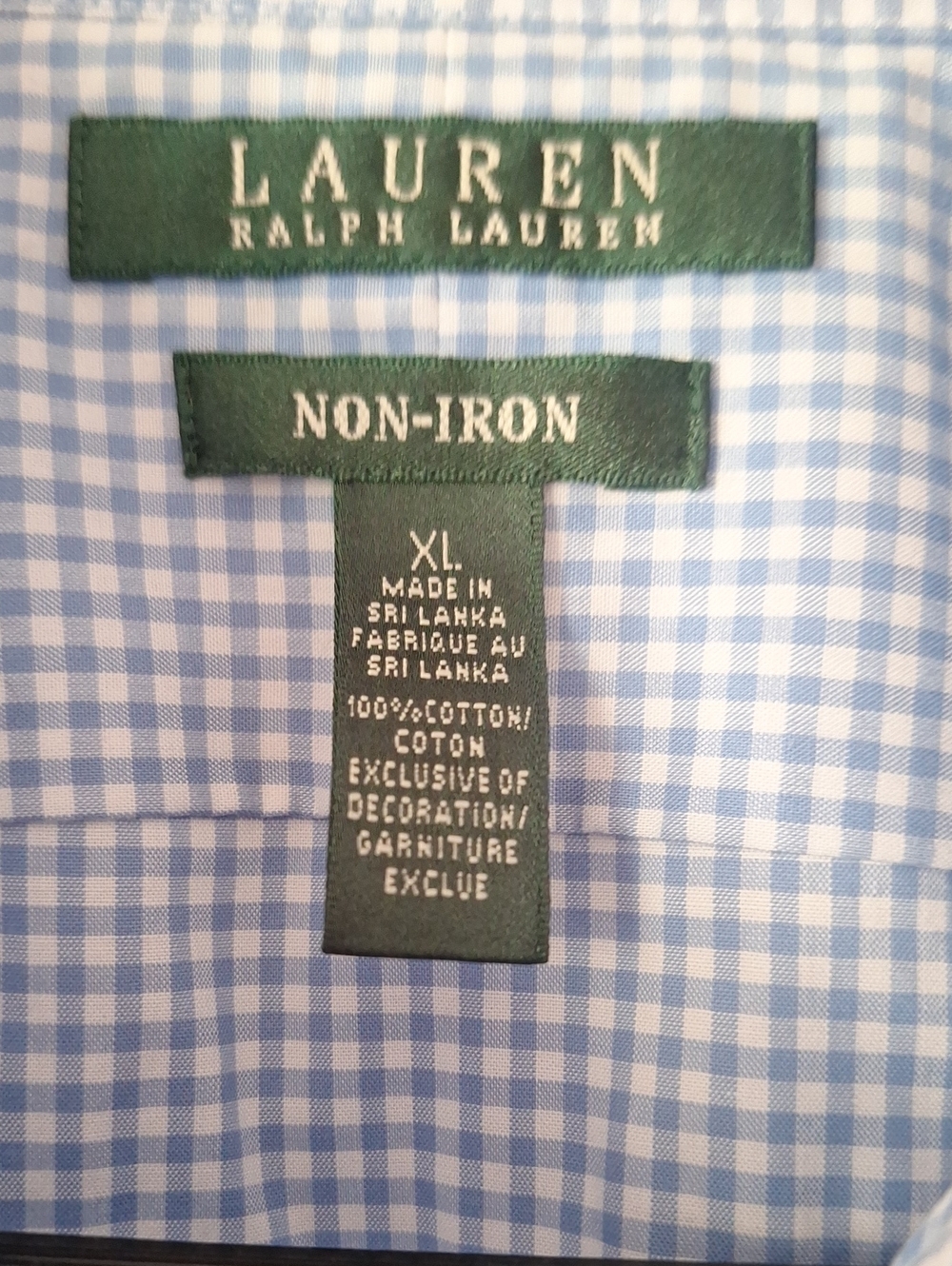 Lauren Ralph Lauren Women’s Blue Gingham Button-Down Shirt - Picture 3 of 4